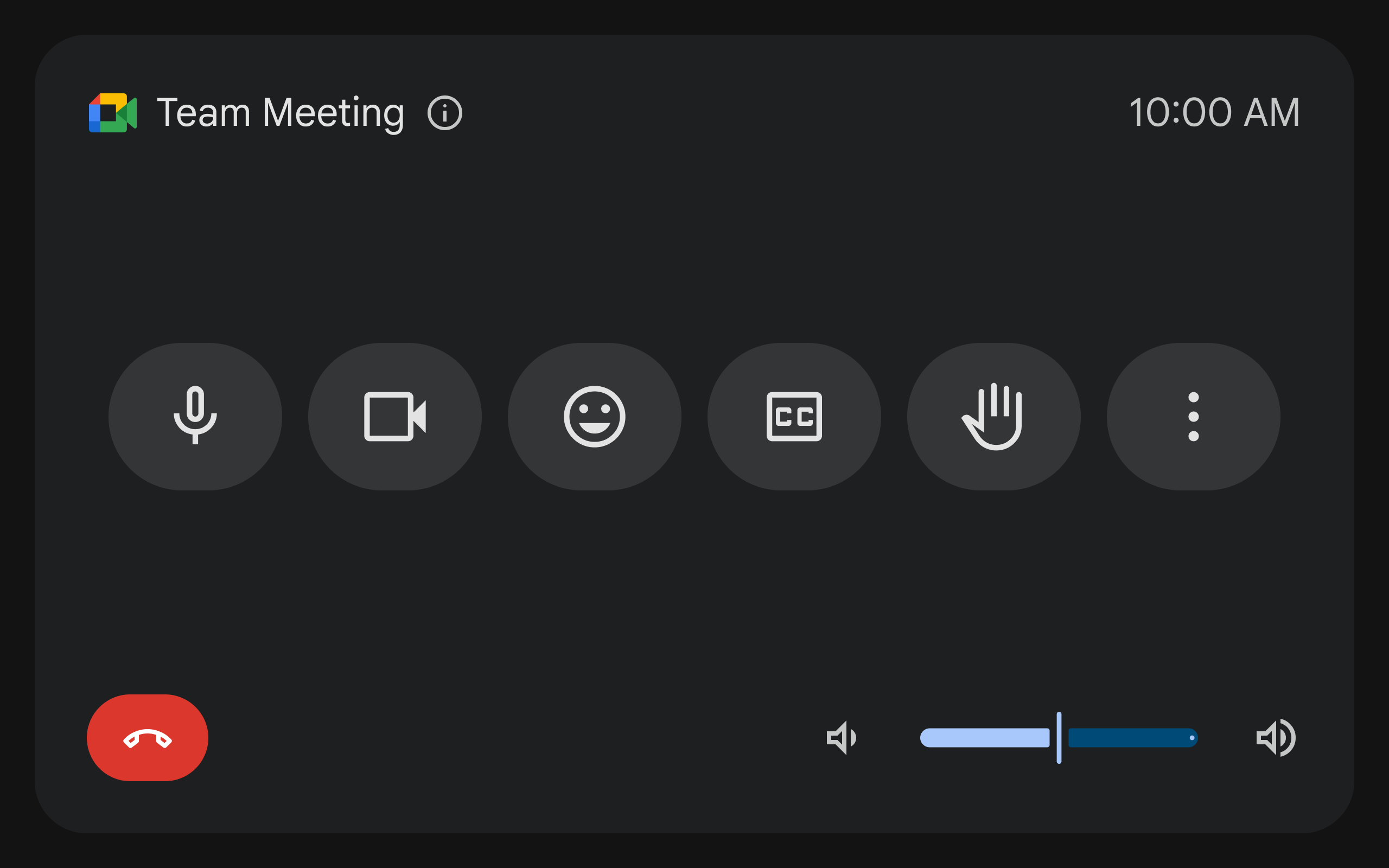 Simplified controls view when you're in a meeting
