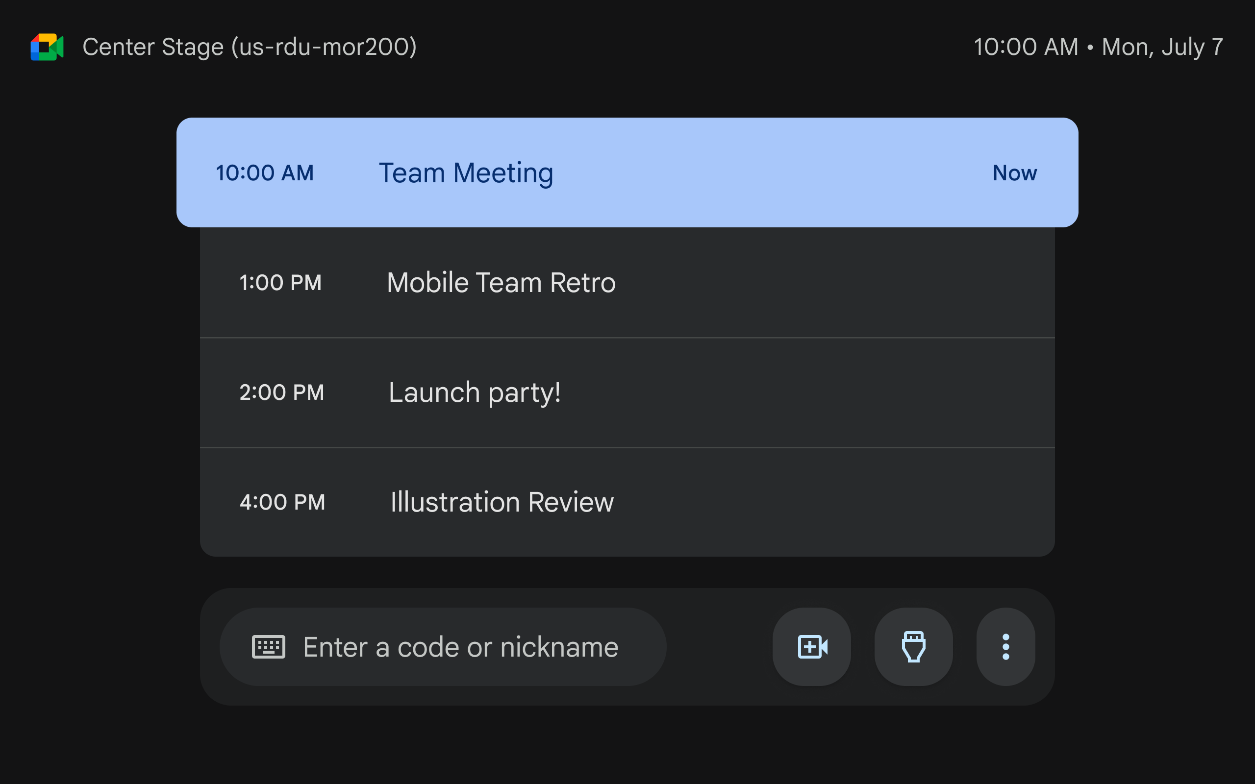 Pre-meeting UI for multiple meetings