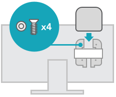 ディスプレイの背面に設置する